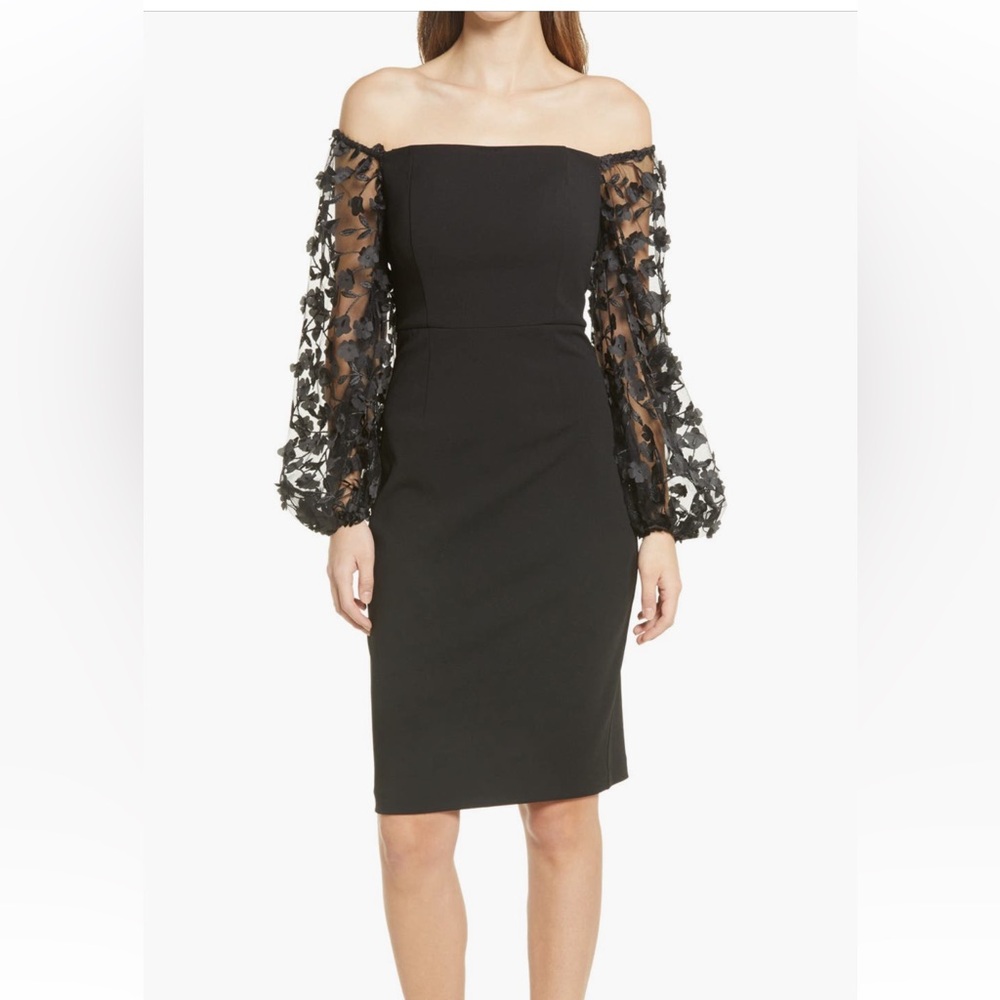 Eliza J off the shoulder balloon sleeve dress